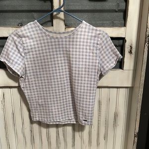 Crop top hollister checkered blue and white